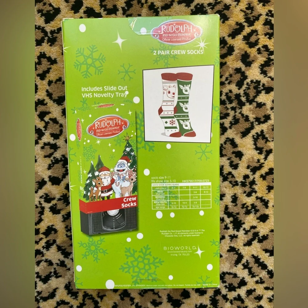 Rudolph the Red-Nosed Reindeer Crew Socks (NIB)